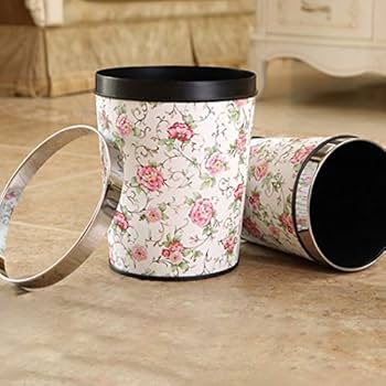 Amazon｜HIZLJJ 家庭クリエイティブファッション花柄のゴミ箱 - 耐久性